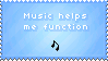 music helps me function stamp